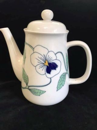 Rare Swedish Vintage Sylvia By Rörstrand Coffee Pot Made In Sweden 1970s Violets