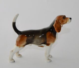 Vintage Hutschenreuther Dog Beagle Figurine 2298/2f - With Tags 3