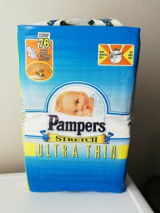 Vintage Pampers Stretch Ultra Thin 76 Diapers For Boys Midi 4 - 9 Kg,  9 - 20 Lbs Htf