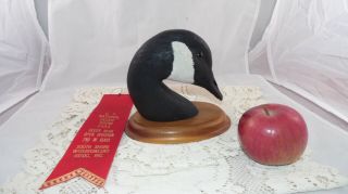 Kenneth Whiting Wood Sculpture Duck Decoy Head Wall Mount Award Winning