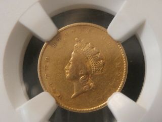 1855 G$1 Indian Princess Type 2 Gold Dollar Ngc Au 53.  Rare & Scare.  Make Offer