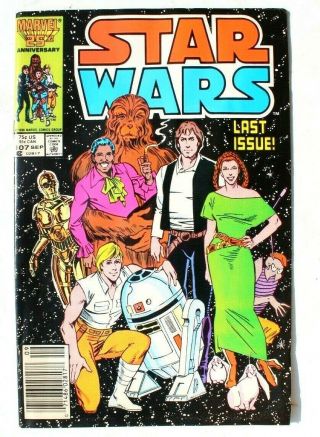 Vintage September 1986 Star Wars Marvel Last Issue Vol.  1 No.  107 Comics