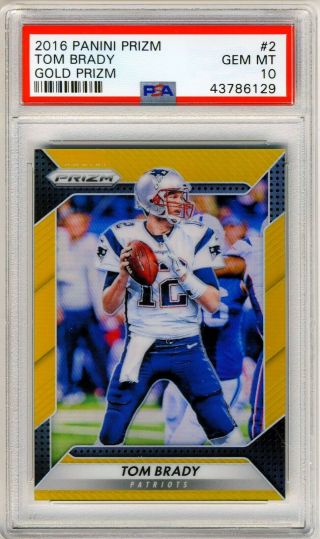 Psa 10 2016 Panini Prizm Gold Prizms Refractor Tom Brady Sp /10 Rare Parallel