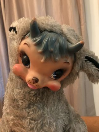 Vintage Rushton Rubber Faced Doll Goat Plush 2