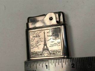German Eveready Lighter Paris France Eiffel Tower Engraved Fluid Type Ww2 Era