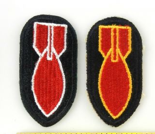 2 Wwii Us Army Bomb Disposal Personnel Ground Unit Patch Military Badge T70f7
