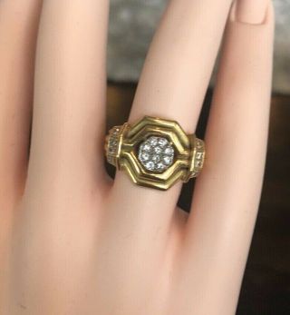 Chaumet 18k Yellow Gold Diamond Vintage Ring Size 7.  75