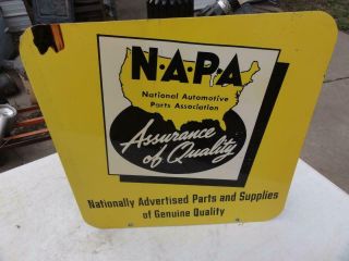 Vintage Early Napa Double Sided Flange Sign Gas Oil