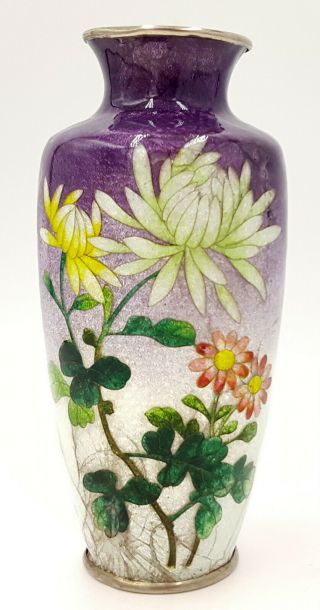 Antique Japanese Enamel Cloisonne Vase