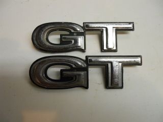 2 Vintage 1975 Gm Chevy Vega Gt Emblems Oem 9865874