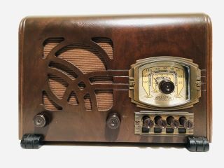 Antique Old 1940,  S Aircastle W/ Push - Buttons Art Deco Tube Vintage Radio