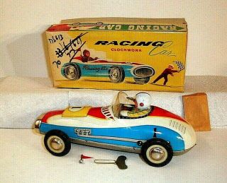 CHINA TIN Toy Race Car.  MS 613 (W/U) RARE 9.  5 