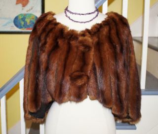 Stunning True Vintage Real Sable Fur Cape Coat Stole Shrug One Size M - L - Xl