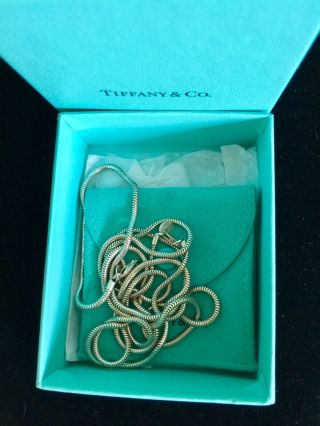 Vintage Set Two Tiffany & Co Sterling Silver Necklaces Marked With One Box