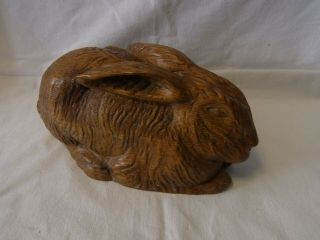 Vintage German Black Forest Carved Wood Bunny Rabbit F