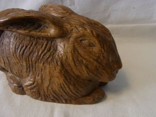 Vintage German Black Forest Carved Wood Bunny Rabbit F 2
