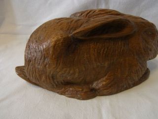 Vintage German Black Forest Carved Wood Bunny Rabbit F 3