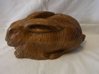 Vintage German Black Forest Carved Wood Bunny Rabbit F 6