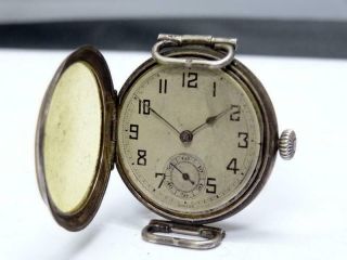 Wwi Era Swiss Silver Trench Watch Swivel Lugs 1917/18 (b) London Import N/r S/r