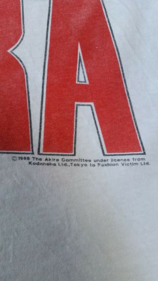 Vintage Akira T - shirt,  Fashion Victim,  Size XL,  1988,  White,  Double Sided 5