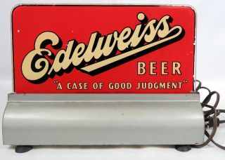 Vintage Schoenhofen Edelweiss Beer Lighted Counter Display Sign 1940 ' s RARE 4
