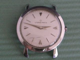 Eterna - Matic Fancy Case All Stainless Steel Model Automatic Mans Vintage Watch