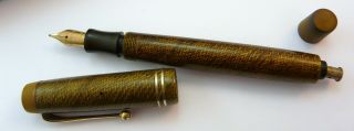 Vintage Stunning Rare Parker Duofold Snakeskin Pattern 14k 25 4nib Fountain Pen