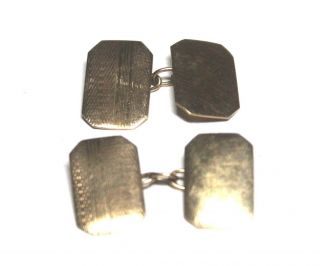Vintage.  375 9ct Yellow Gold Etched Cufflinks,  3.  2g - N22