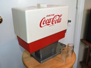 Vintage Trim Molded Products Coca Cola Coke Dispenser Machine Toy Box & Cups Set 4
