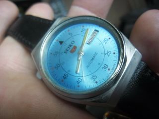 vintage retro gents seiko 5 automatic watch 6309 - 8890 2