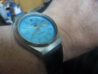 vintage retro gents seiko 5 automatic watch 6309 - 8890 5