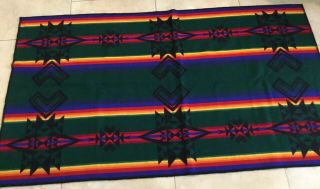 Vintage PENDLETON Beaver State Wool/Cotton Indian Friendship Blanket,  Reversible 4