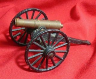 Vintage & Unique Brass & Cast Iron Mini Toy Desktop Cannon