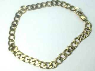 Vintage 10k Yellow Gold Curb Link Chain Bracelet.  7 ".  7.  9gm.