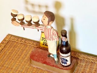 Vintage PABST BLUE RIBBON BEER - Bartender Waiter Metal Display Sign - Statue 4