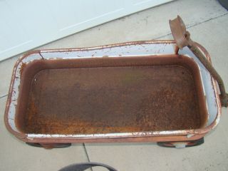 Vintage Rare Hard to Find Radio Rancher Red Wagon Great Patina Showing Age Use 2