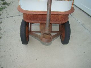 Vintage Rare Hard to Find Radio Rancher Red Wagon Great Patina Showing Age Use 3