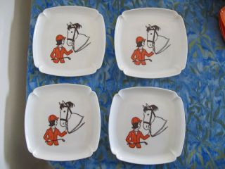 Vintage Horse Equestrian Theme KIDS PLAY DISHES tea cups saucers and plates 2
