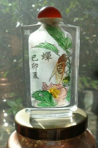 Chinese Snuff Bottle - Vintage Inside Reverse Painted And Signed