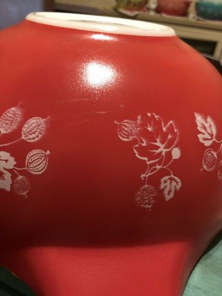Vintage Pyrex JAJ Coral Red Gooseberry Cinderella Bowl 443 - Rare HTF 2
