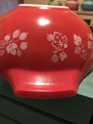 Vintage Pyrex JAJ Coral Red Gooseberry Cinderella Bowl 443 - Rare HTF 5