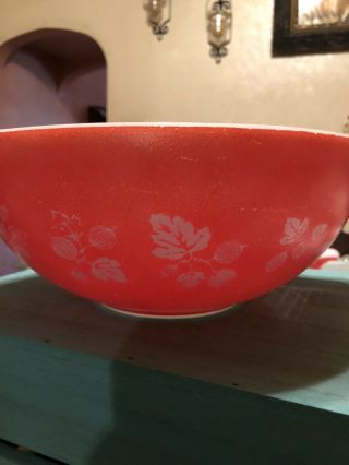 Vintage Pyrex JAJ Coral Red Gooseberry Cinderella Bowl 443 - Rare HTF 6