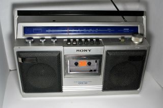 Vintage Sony CFS - 43 Boombox Blaster Portable Cassette Deck AM/FM Radio MTV 80s 2