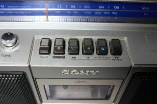 Vintage Sony CFS - 43 Boombox Blaster Portable Cassette Deck AM/FM Radio MTV 80s 4