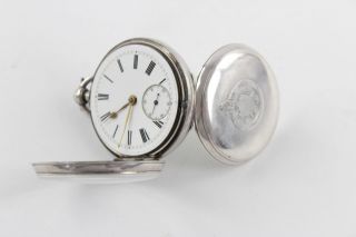 Vintage Gents Hallmarked.  925 Sterling Silver Fusee Pocket Watch Key - Wind (122g)