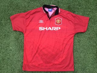 Manchester United 1994 1995 Home Umbro Vintage Football Shirt - Xl