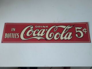 Coca Cola Sign Vintage 1950s - 60s Metal Antique Coke Sign Rare