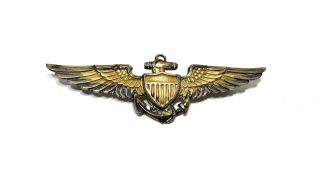 Estate Navy WW2 10k GF Marine Corps Pilot Wings Pin LGB Hallmarked 2