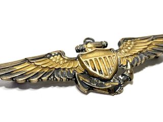 Estate Navy WW2 10k GF Marine Corps Pilot Wings Pin LGB Hallmarked 3
