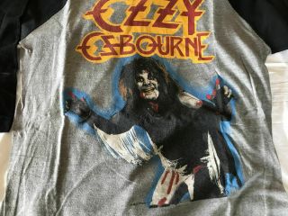 Vintage Ozzy Osbourne Diary Of A Madman Tour Concert Raglan Shirt Authentic